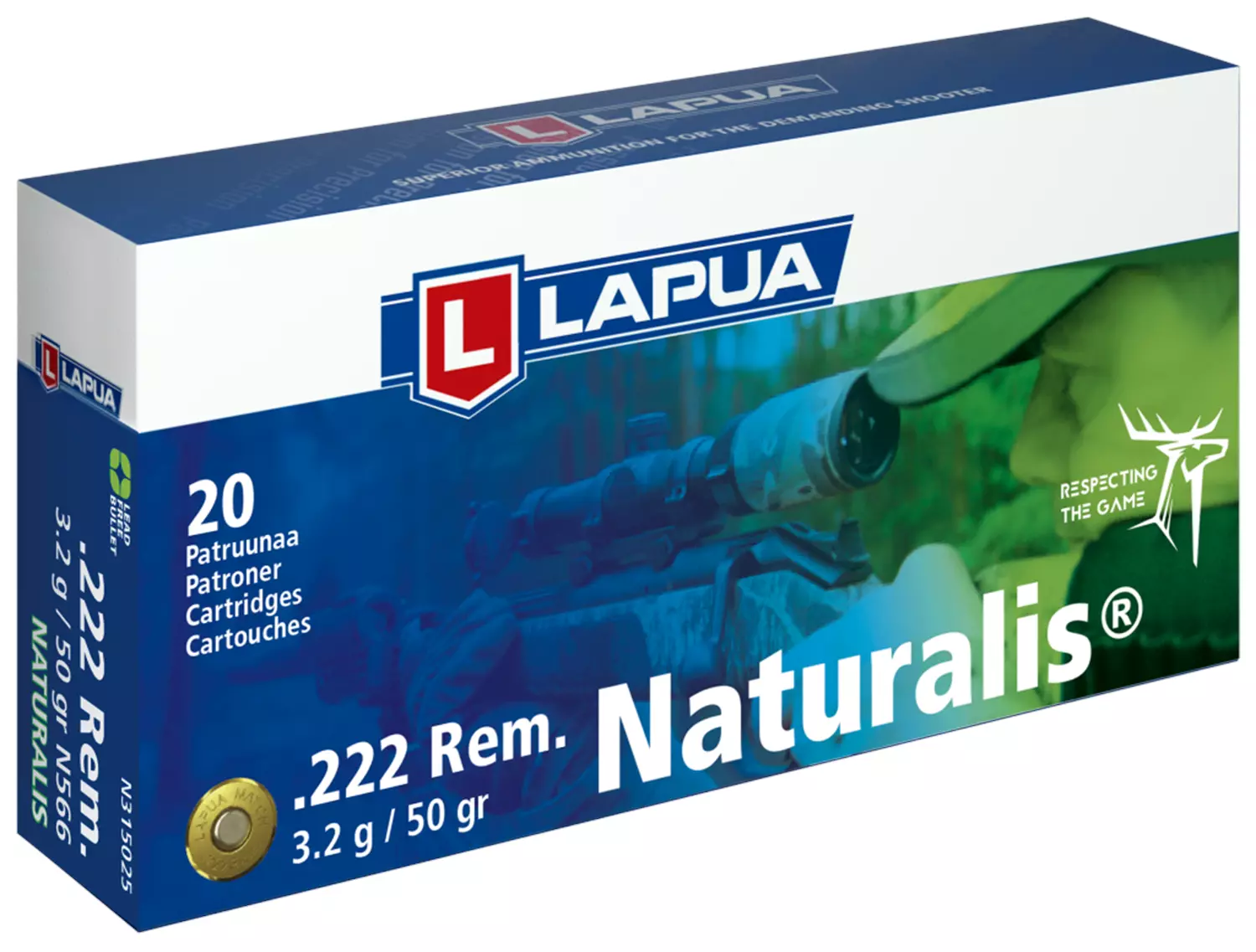 LAPUA  .222 REM Naturalis Bleifrei  3,2g / 50grain