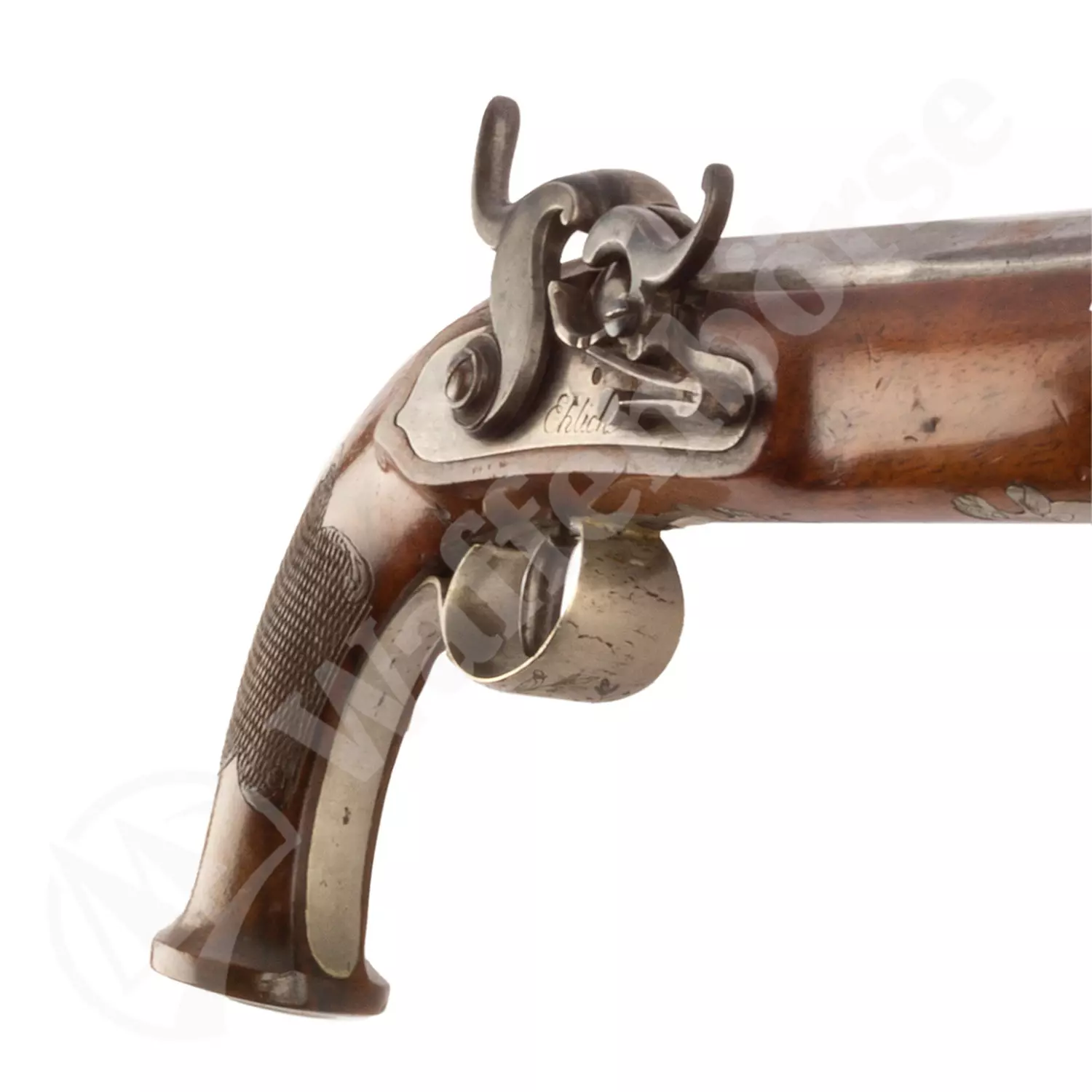 Deutsche Ehlich Perkussions - Duell - Pistole 12,5mm glatt
