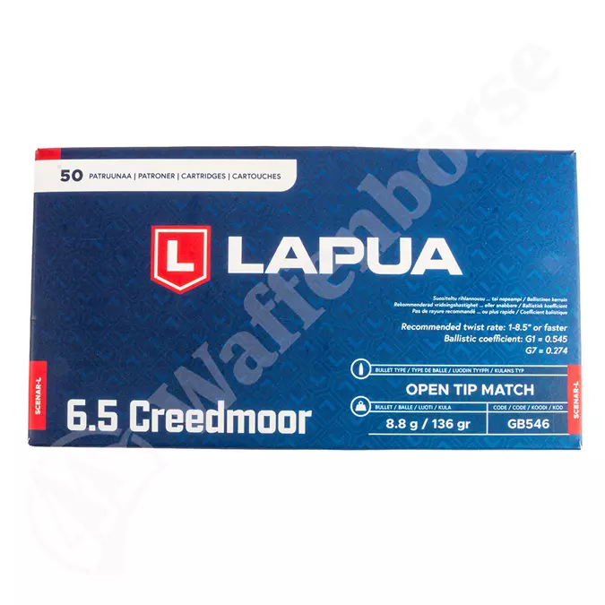 Gewehrmunition Lapua 6.5 Creedmoor Scenar-L 136gr