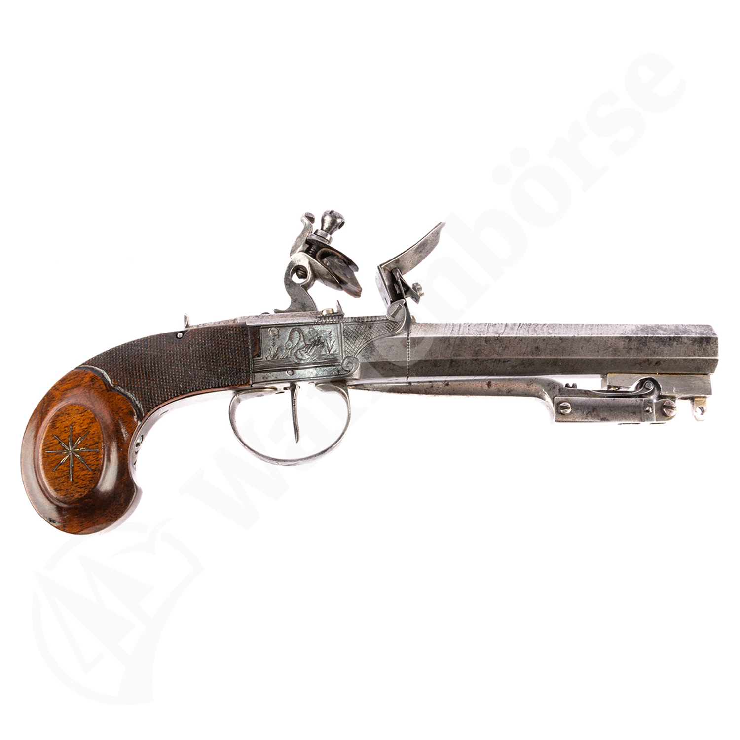 Belg. Steinschl-Pist-Paar 14mm mit Stich-Klinge