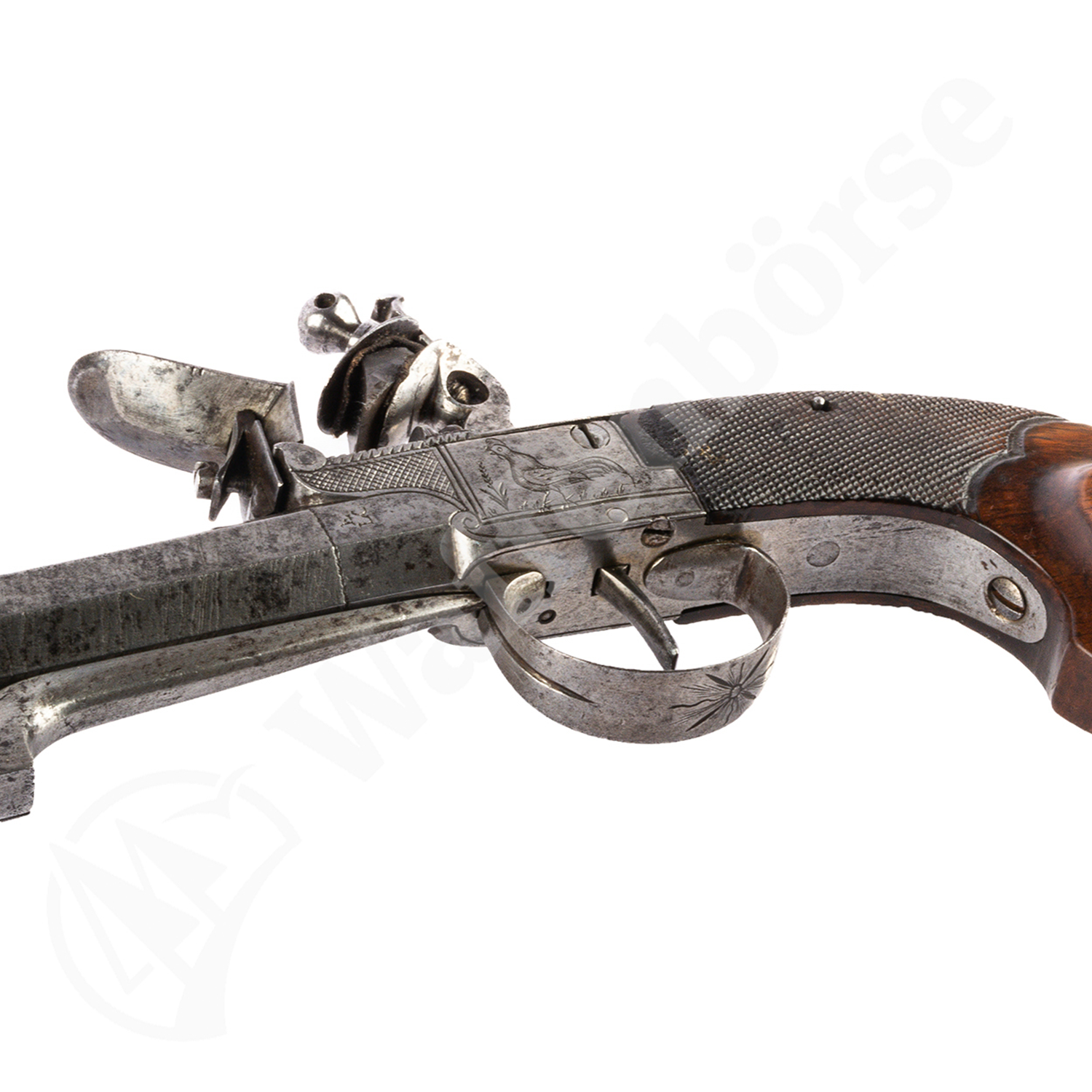 Belg. Steinschl-Pist-Paar 14mm mit Stich-Klinge