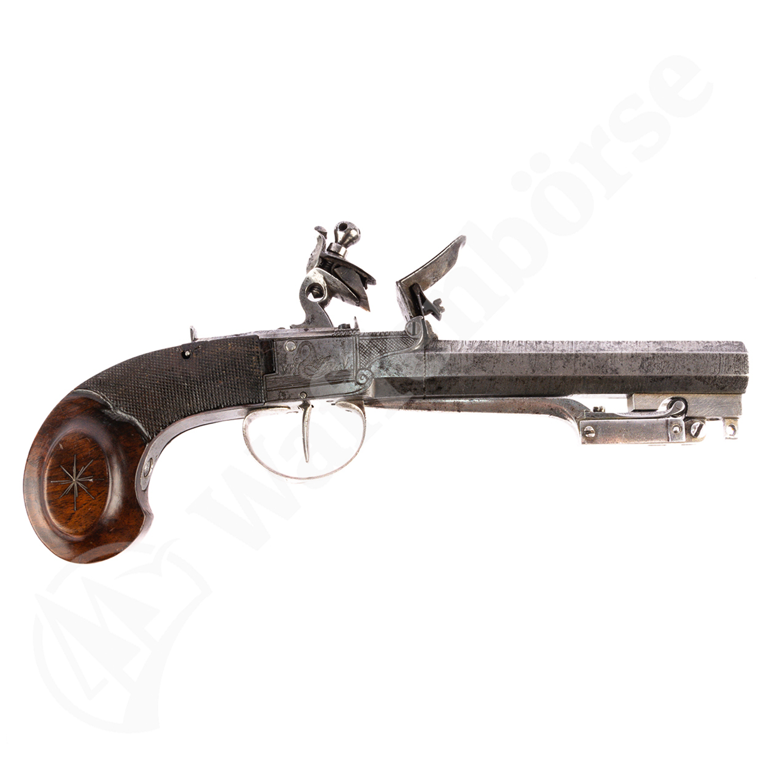 Belg. Steinschl-Pist-Paar 14mm mit Stich-Klinge