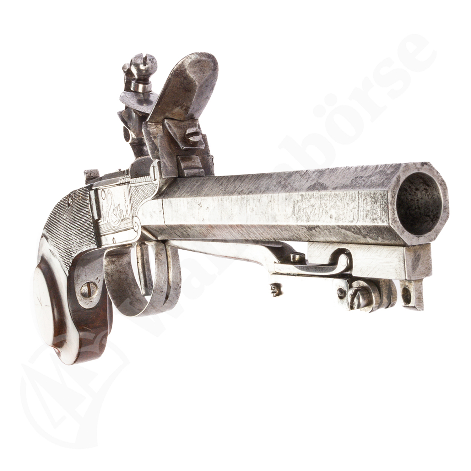 Belg. Steinschl-Pist-Paar 14mm mit Stich-Klinge