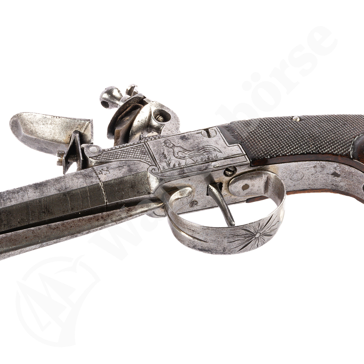 Belg. Steinschl-Pist-Paar 14mm mit Stich-Klinge