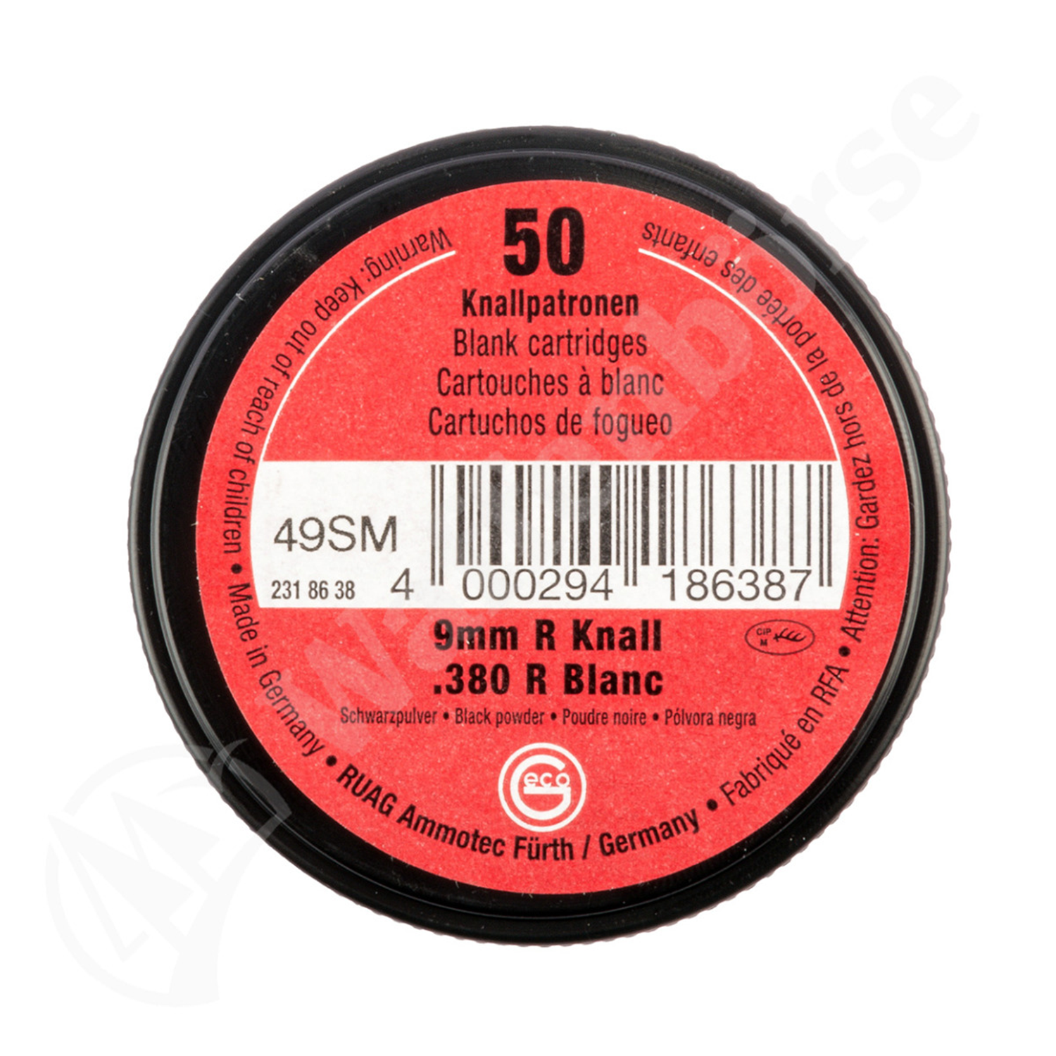 RWS RUAG  9mm /.380 Platzpatronen / Knallpatronen