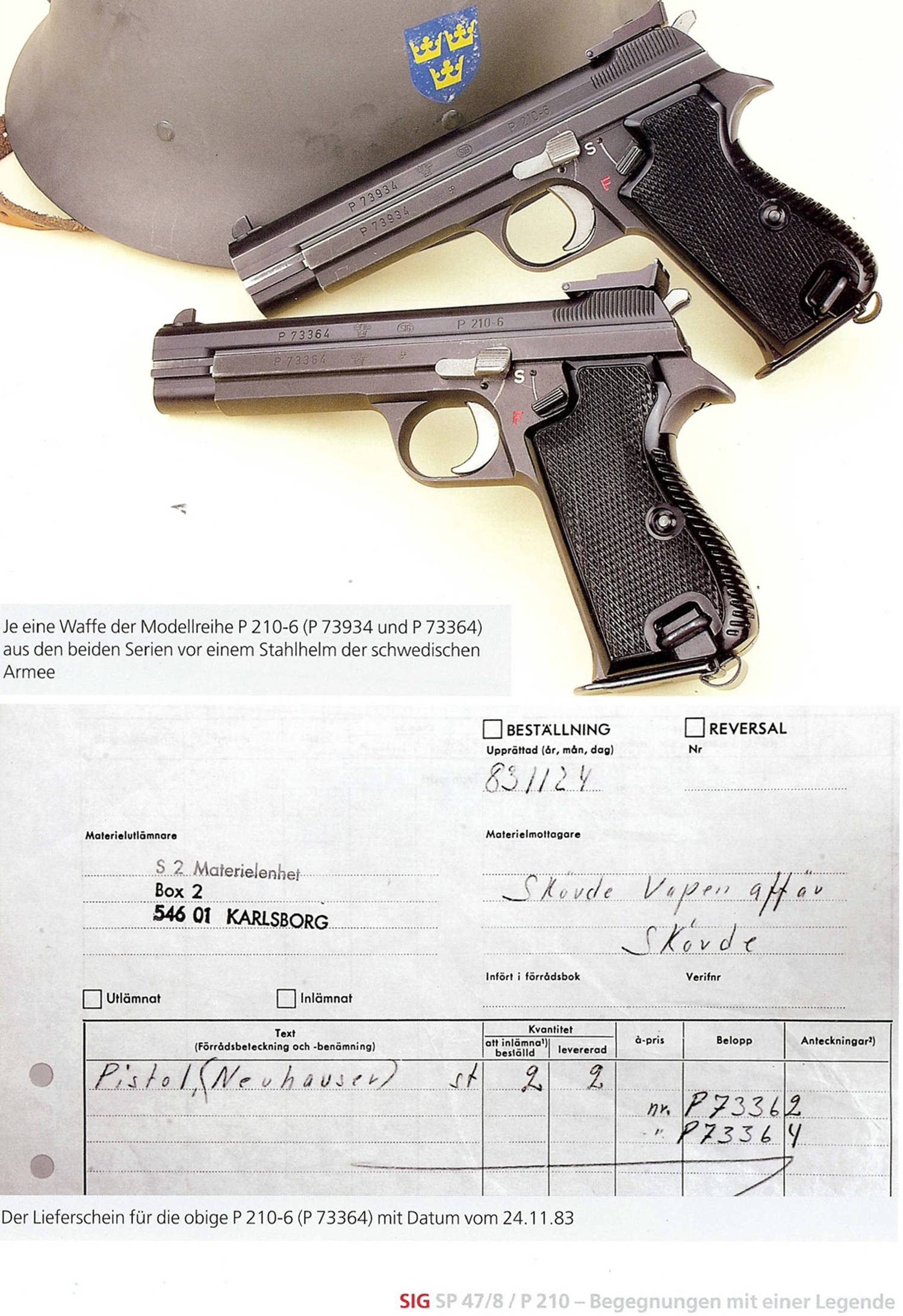 Begegnungen mit einer Legende 2. Auflage SIG 210 SP 47/8