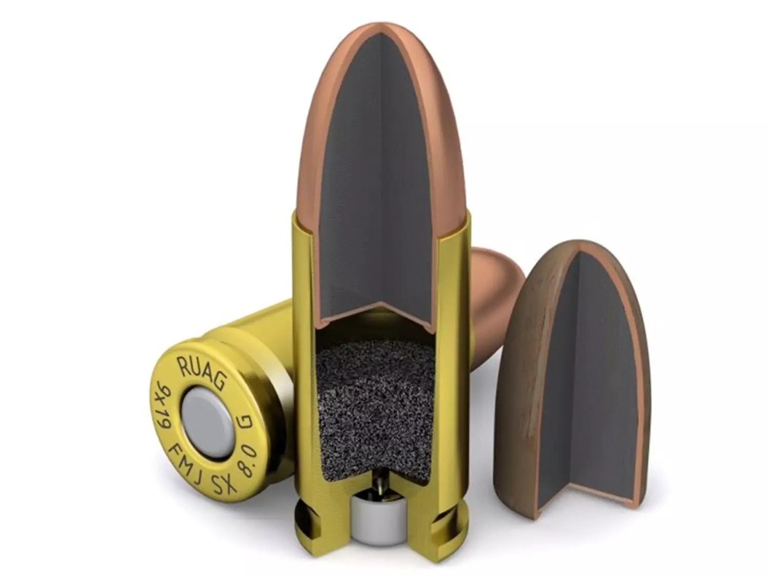 RUAG SWISS 9mm Para FMJ Sintox SX 124gr/8,0g