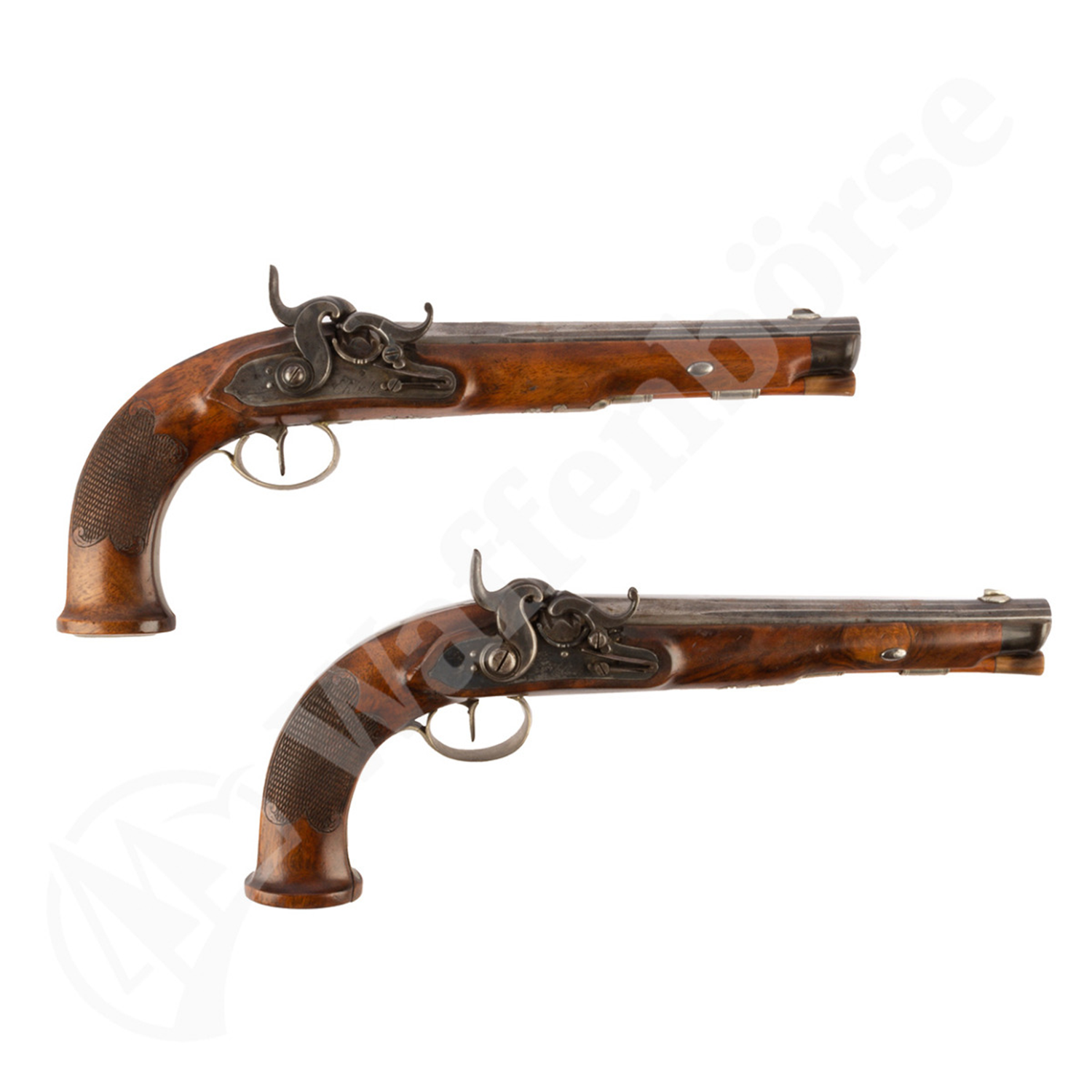 Deutsche Ehlich Perkussions - Duell - Pistole 12,5mm glatt