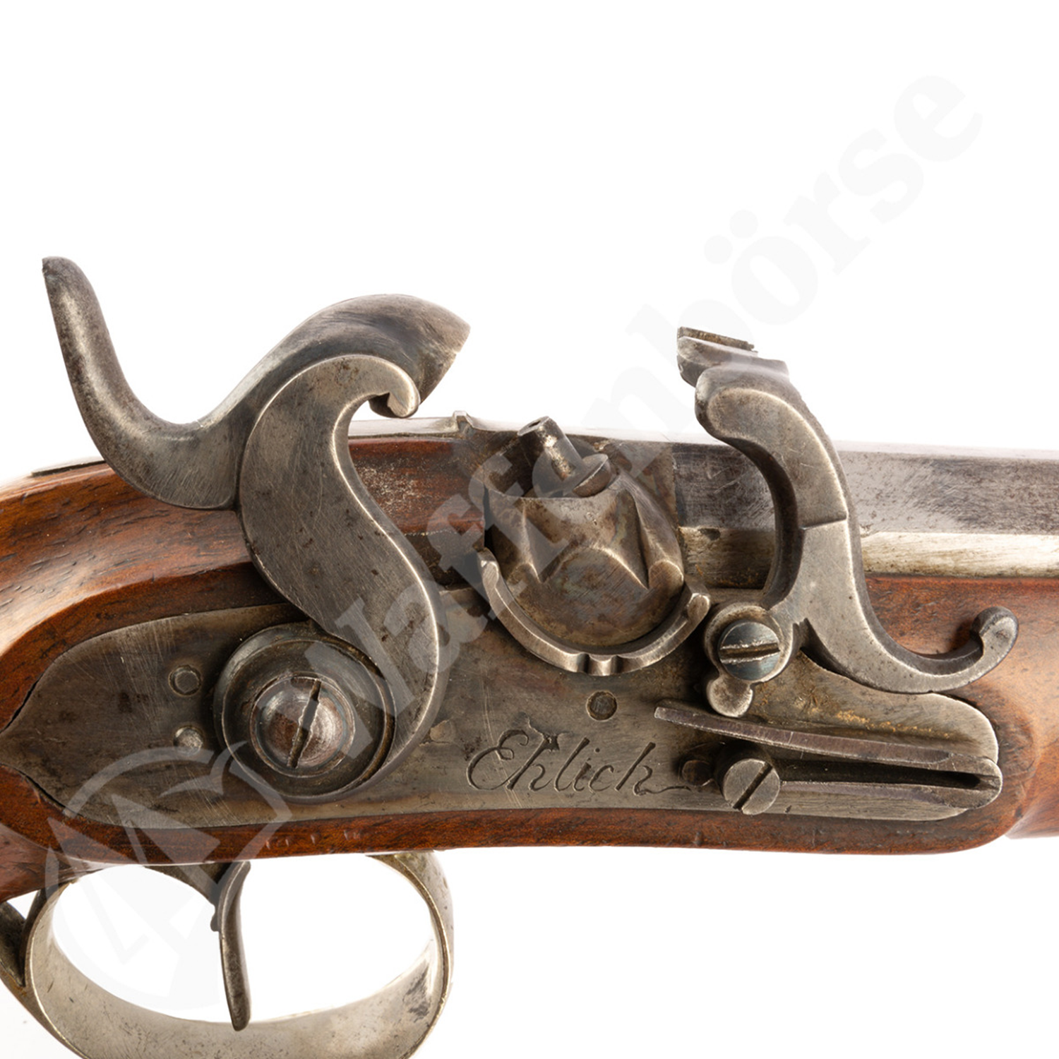 Deutsche Ehlich Perkussions - Duell - Pistole 12,5mm glatt