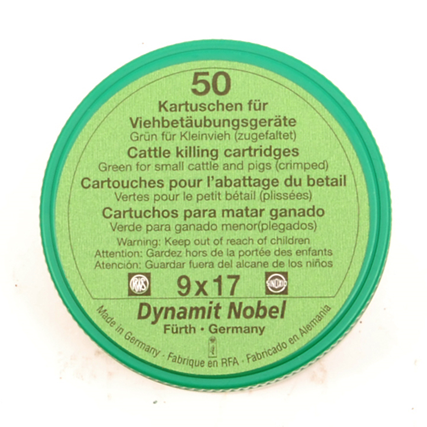 RWS Dynamit Nobel Viehschuss 9x17mm Kleinvieh grün