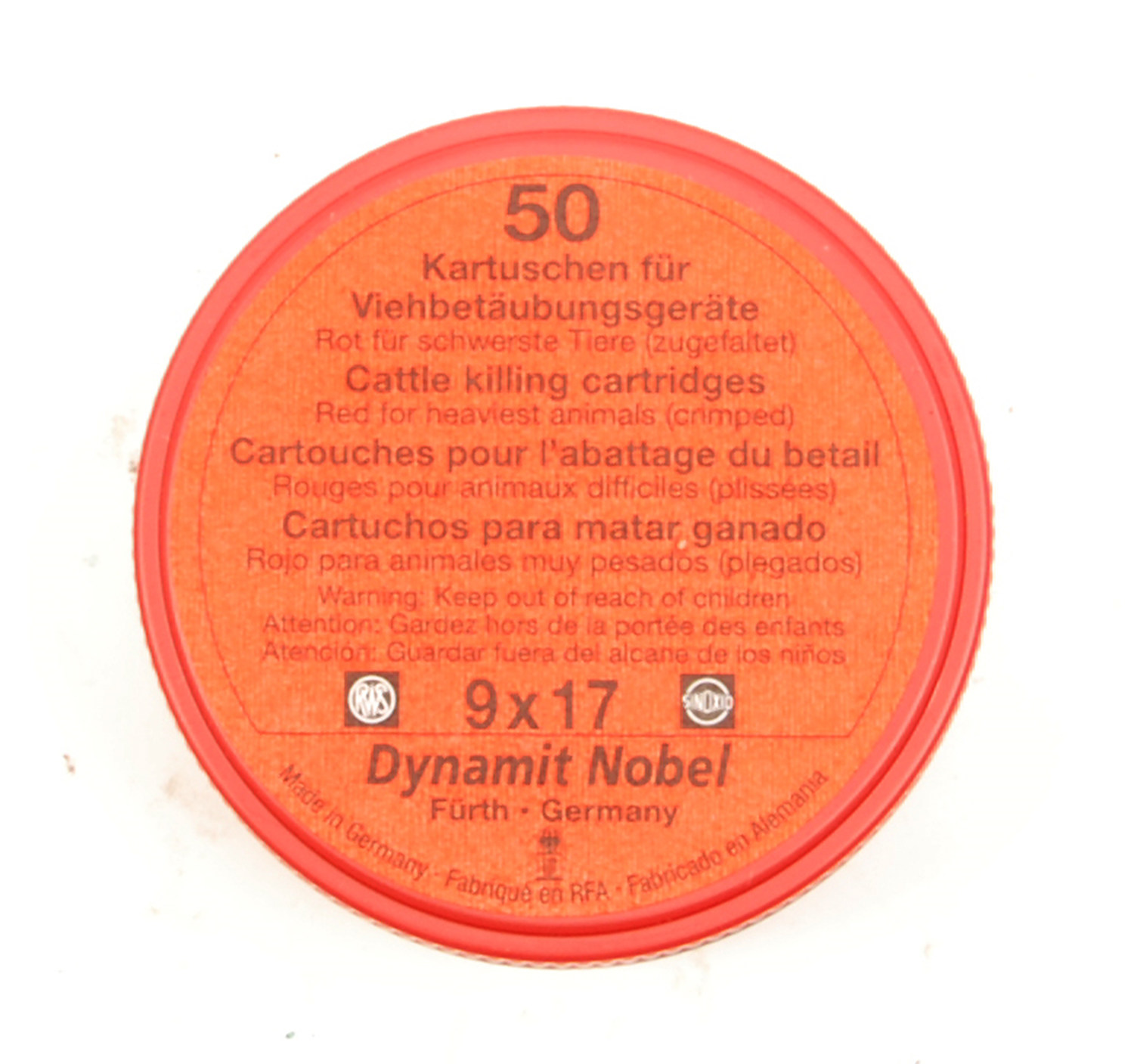 RWS Dynamit Nobel Viehschuss 9x17mm schwerste Tiere rot