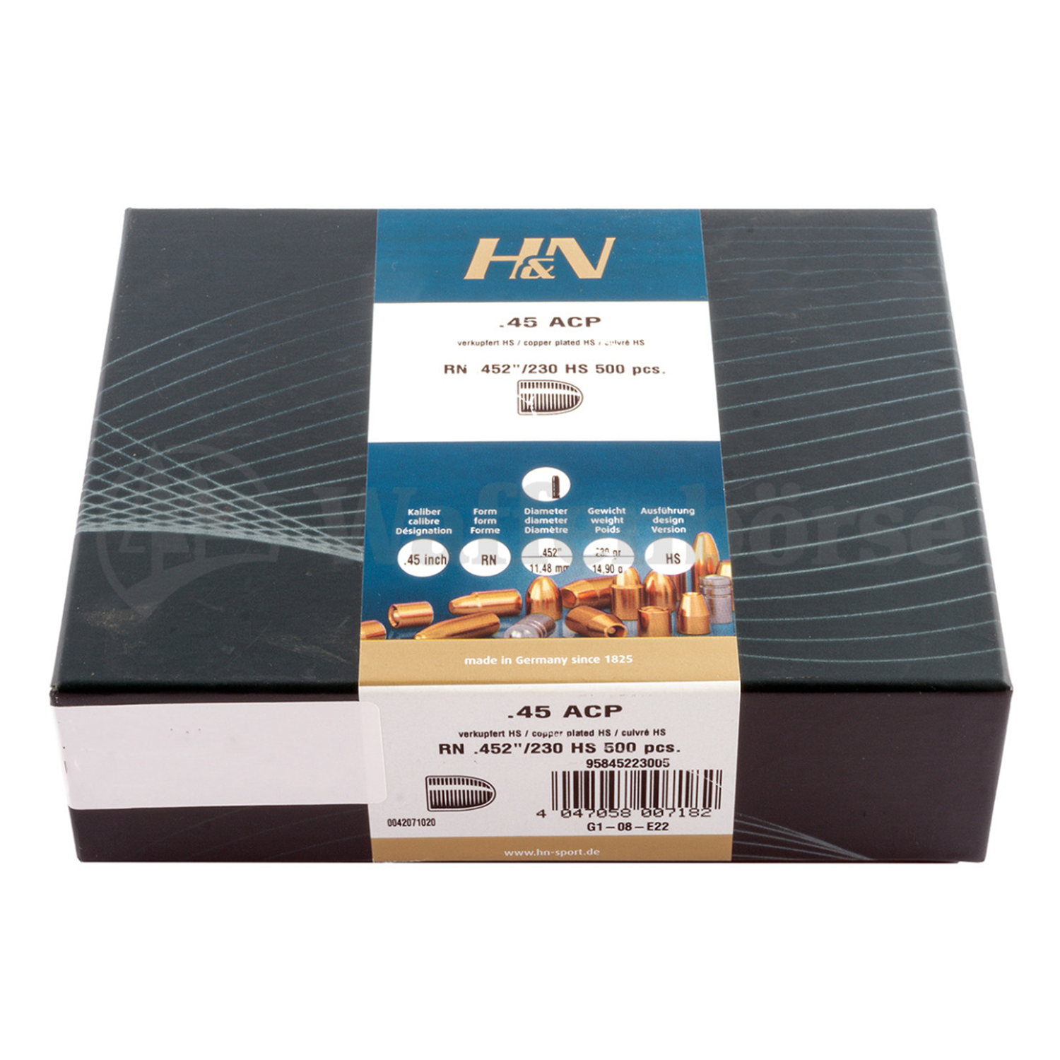 Händler & Naterman H&N Geschosse  RK - CuHS verkupfert .45 230g