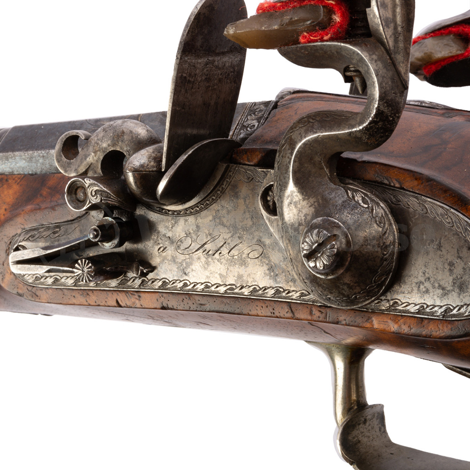 Anschütz - Suhl Doppelläufige - Steinschloss Pistole 13mm glatt