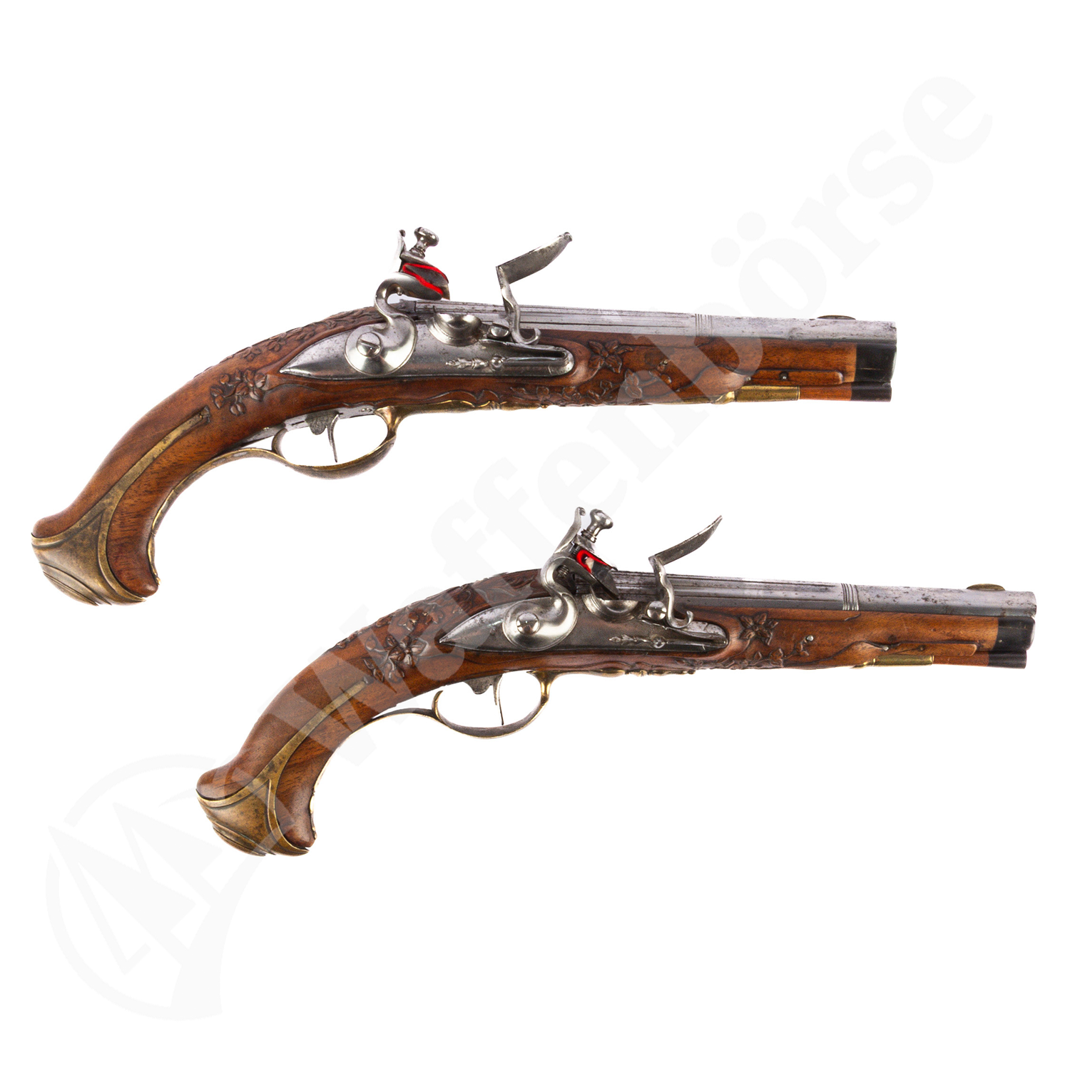 Lazari Comiaz Steinschloss Paar-Pistolen 14mm