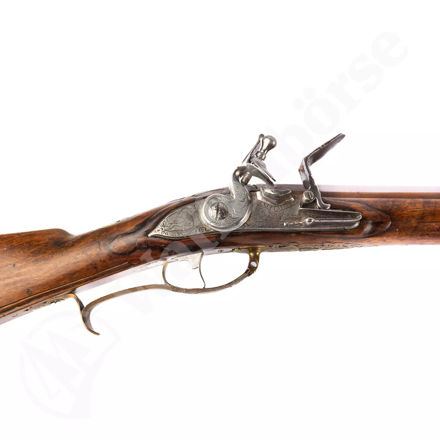Steinschloss Rifle 18Jh. A.Gams Augsburg 17mm