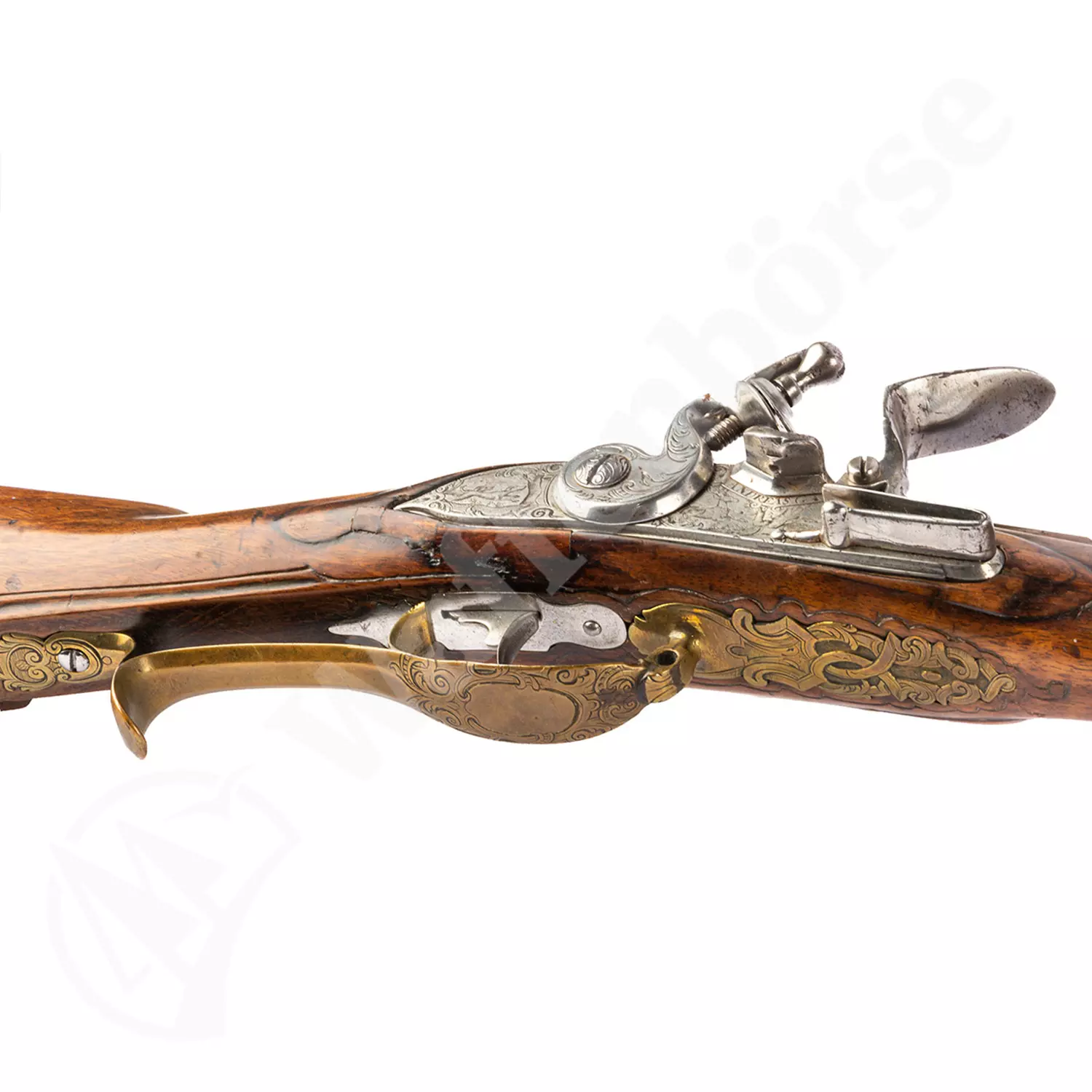 Steinschloss Rifle 18Jh. A.Gams Augsburg 17mm