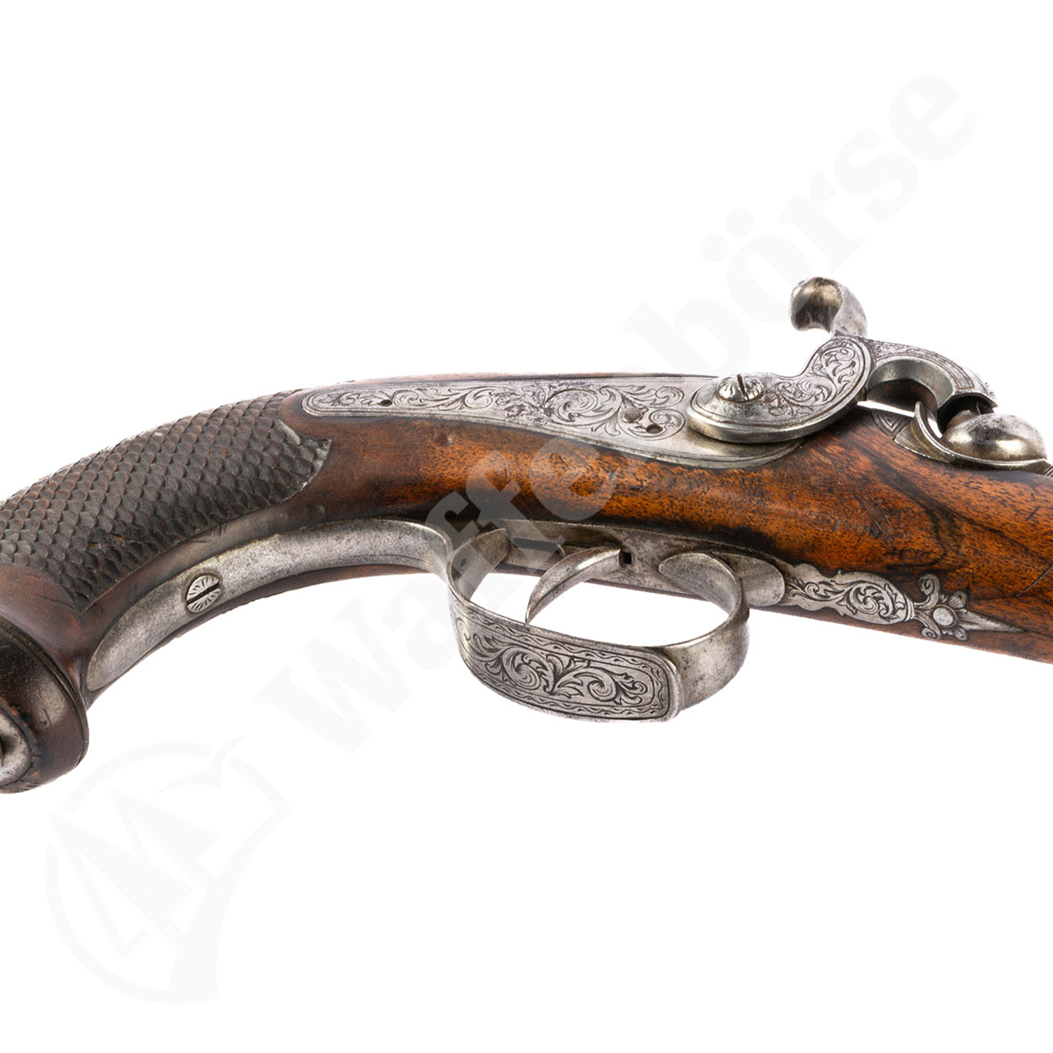 Belg. Perkussion Pistolen Paar Damast 14mm gezogen