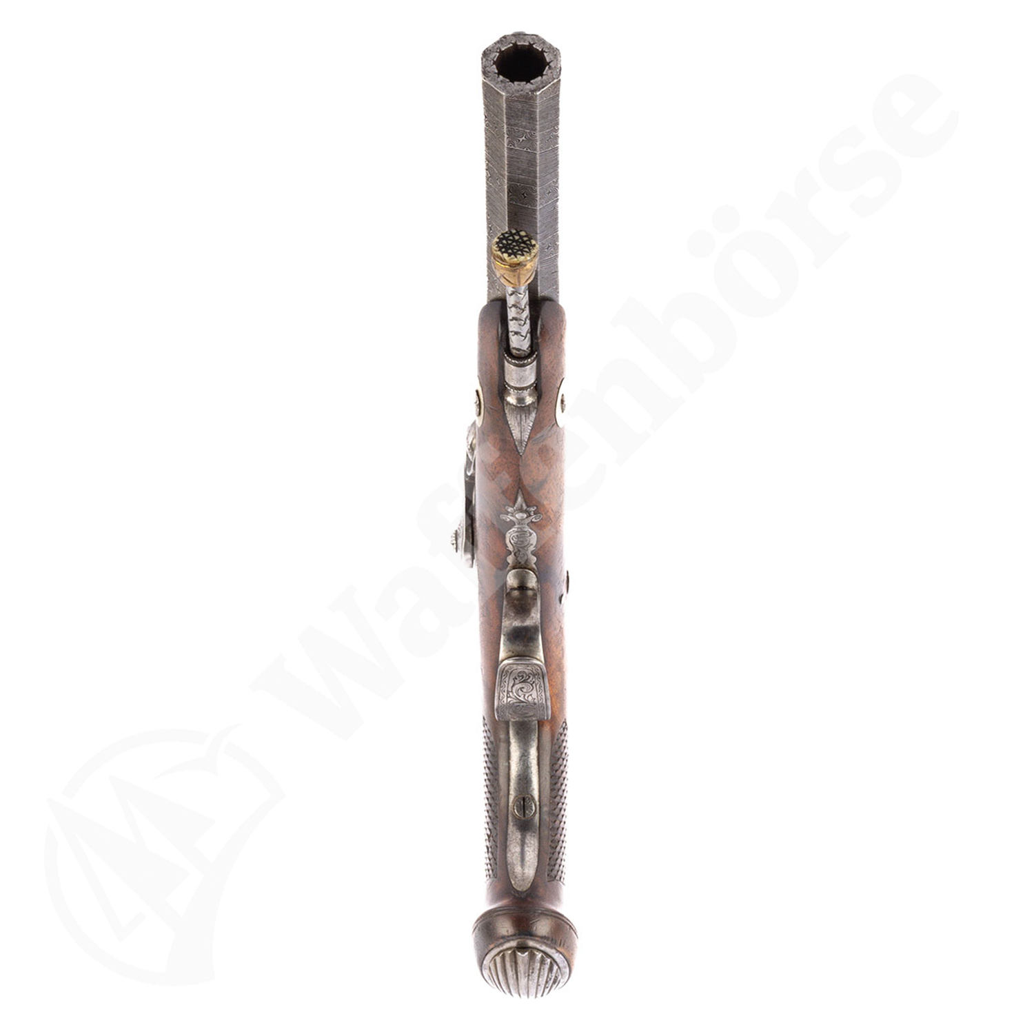 Belg. Perkussion Pistolen Paar Damast 14mm gezogen