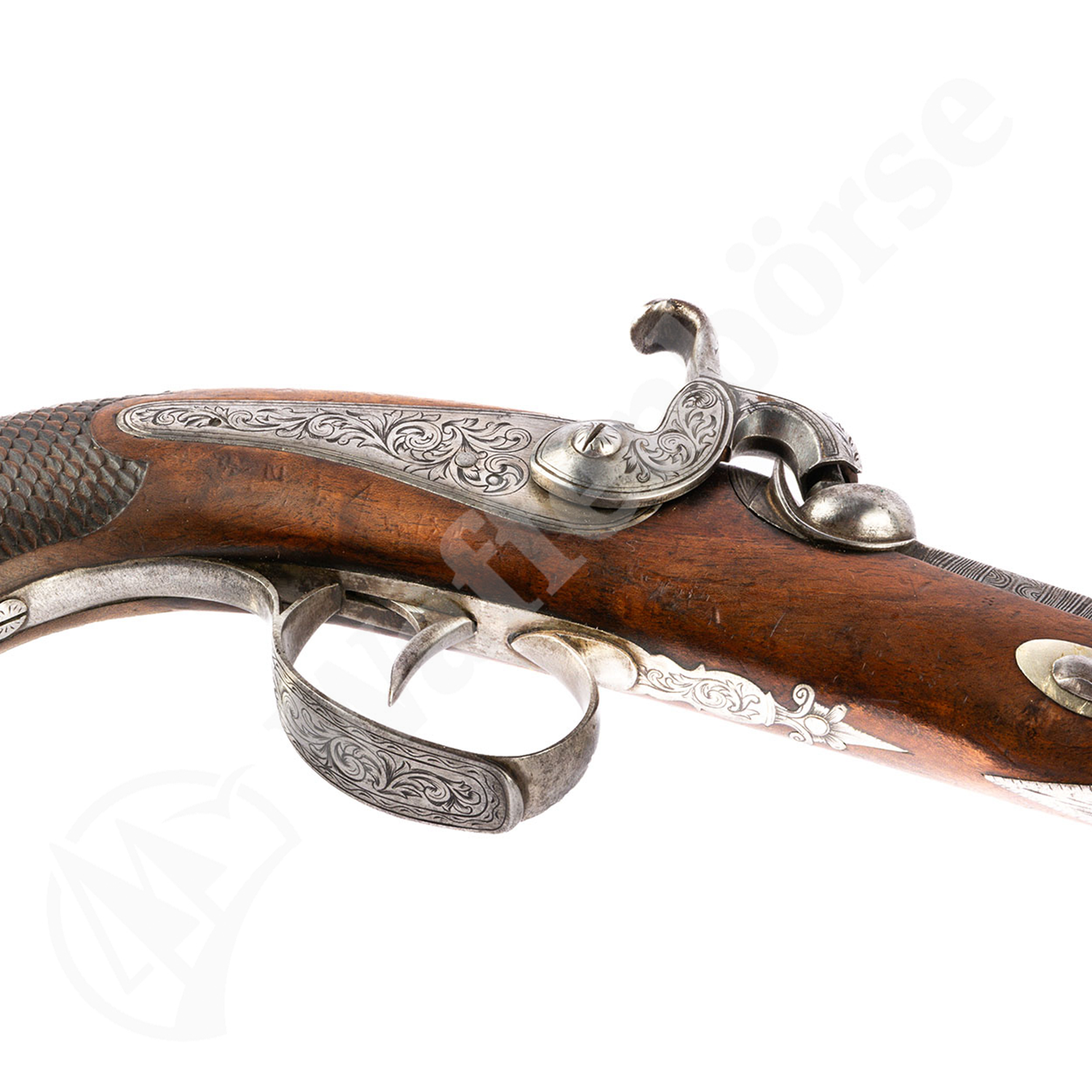 Belg. Perkussion Pistolen Paar Damast 14mm gezogen