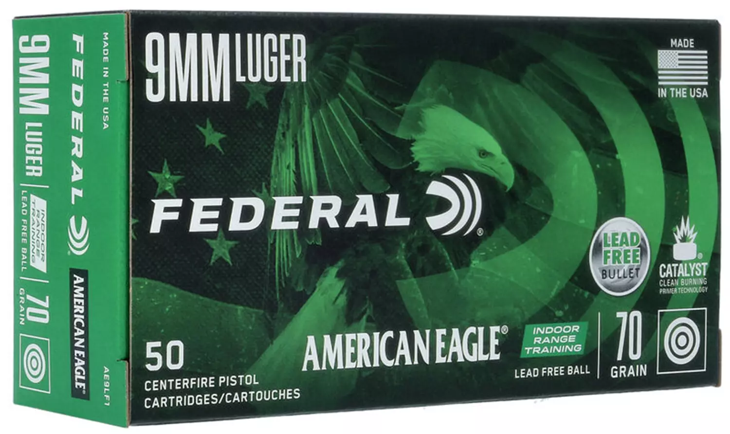 FEDERAL American Eagle 9mm Luger - Para IRT - Bleifrei 70grain