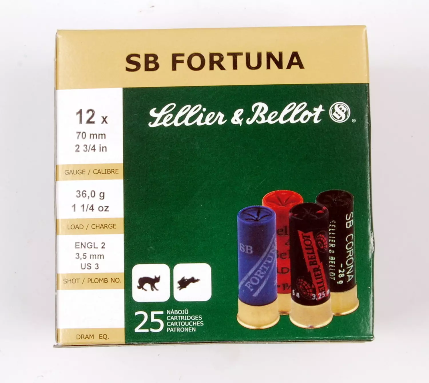 SELLIER&BELLOT Fortuna  Hasen-Schrot 12/70 36g 3,5mm