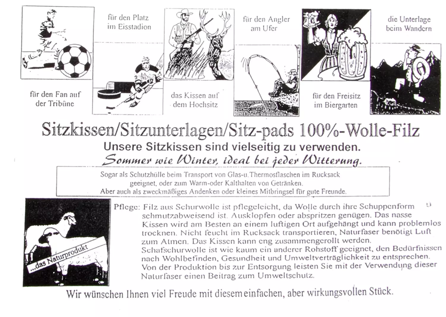 Sitzunterlage Filz