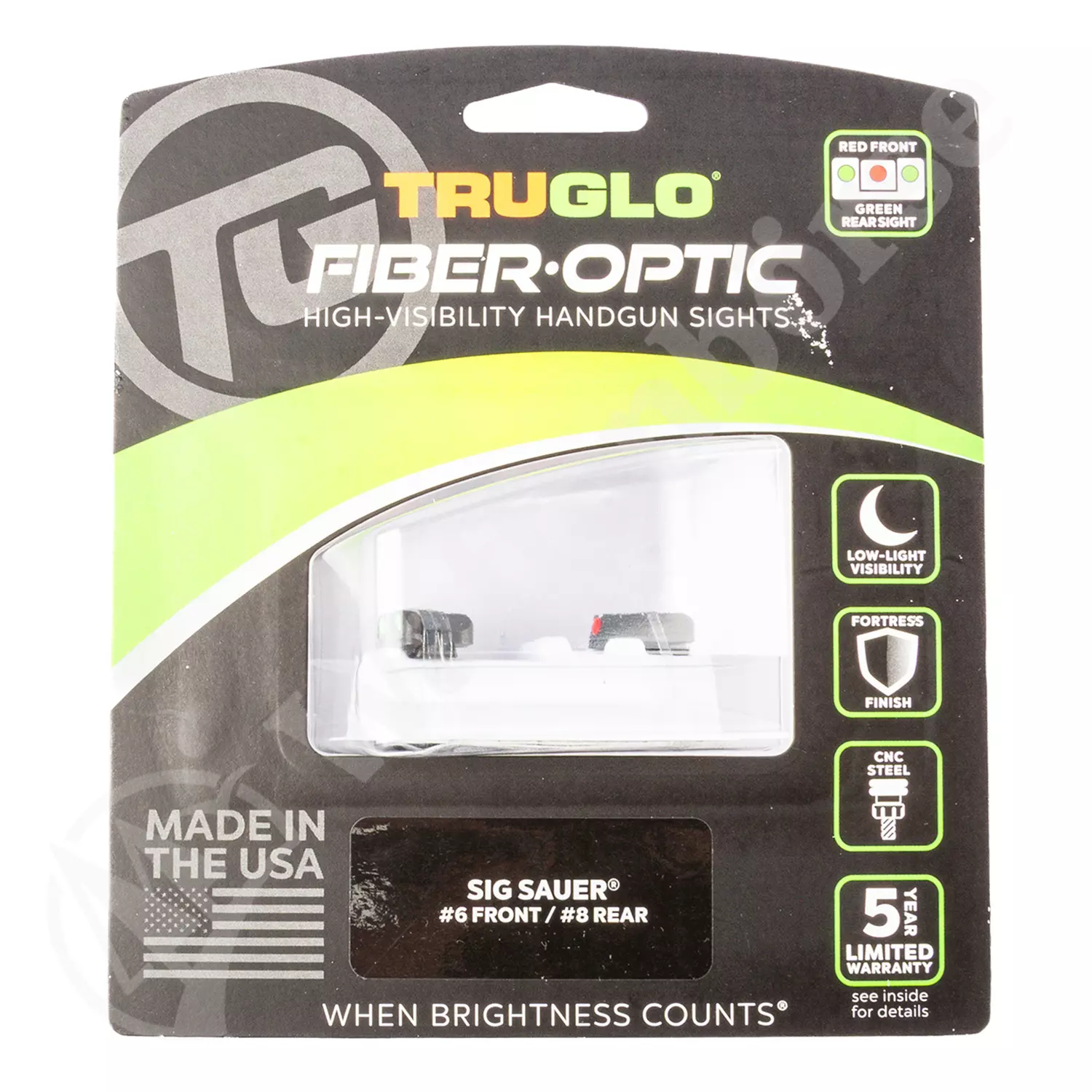 Truglo Fiber optic für SIG Sauer Kimme Grün Vn8, rot Korn 6