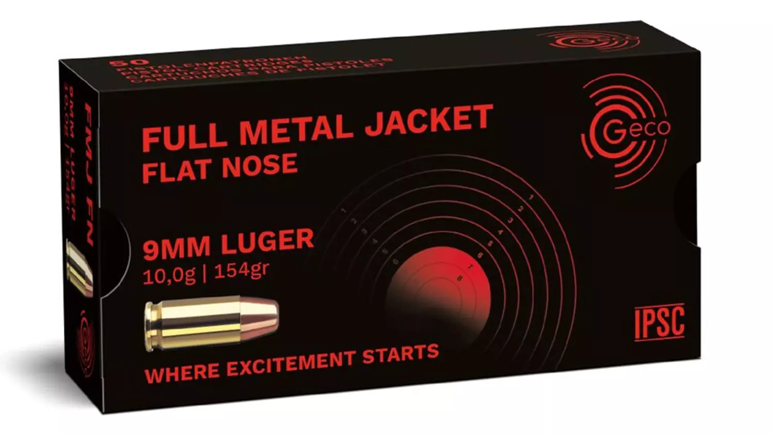 GECO 9mm para FMJ Flatnose 10,0g/154gr