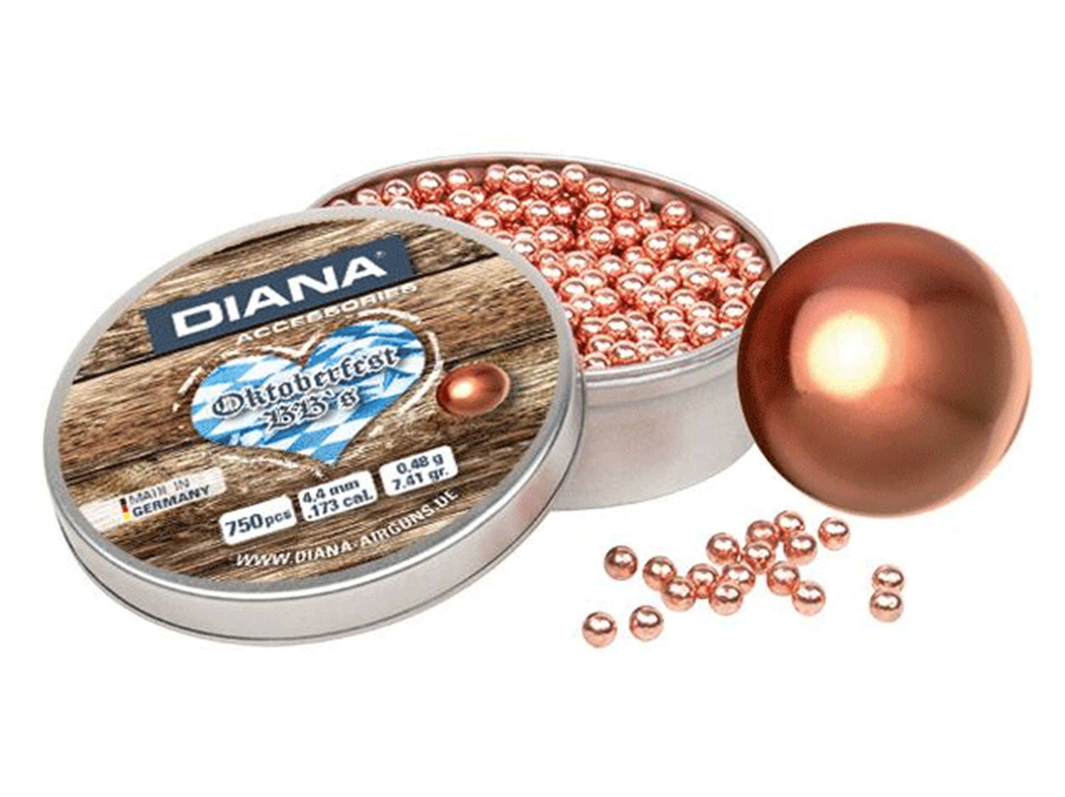 DIANA Blei-Rundkugeln Verkupfert Oktoberfest  BB 4,4mm