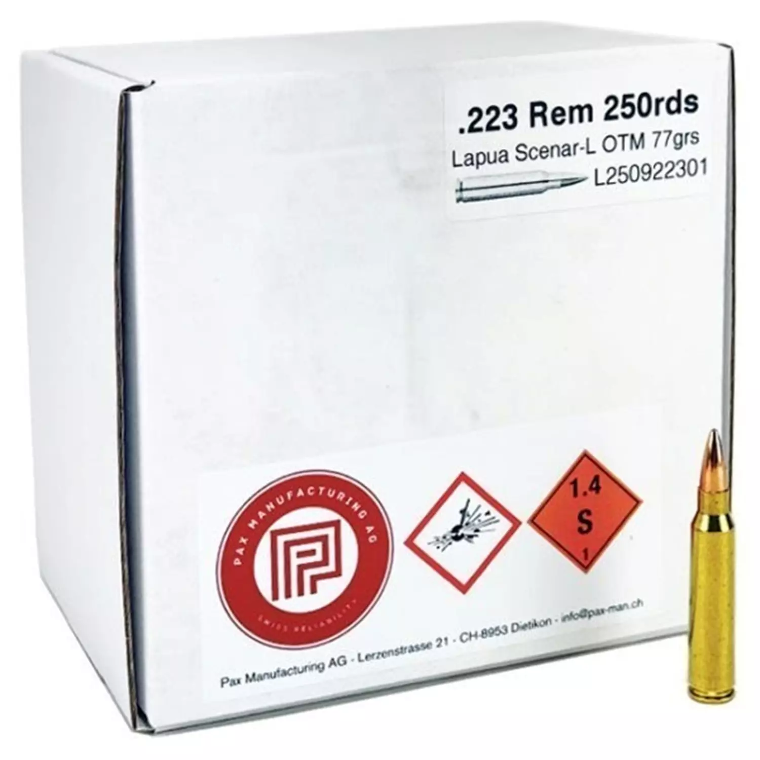 PAX Manufacturing .223rem 77gr OTM Lapua